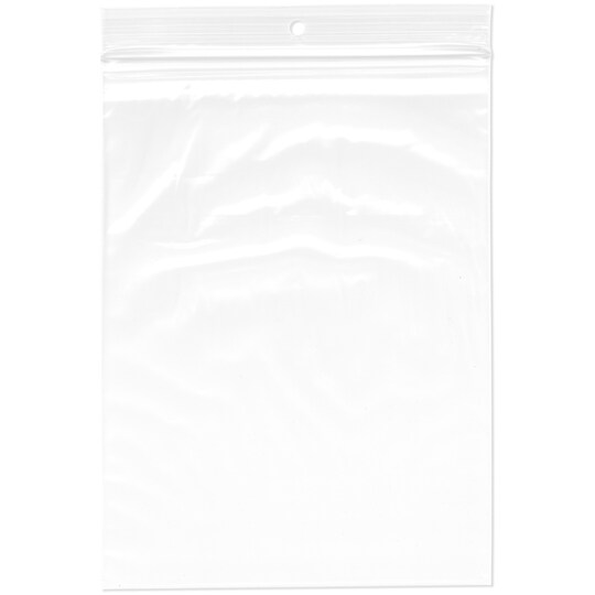 Plymor 6" x 8", 2 Mil with Hang-Hole Zipper Reclosable Plastic Bags